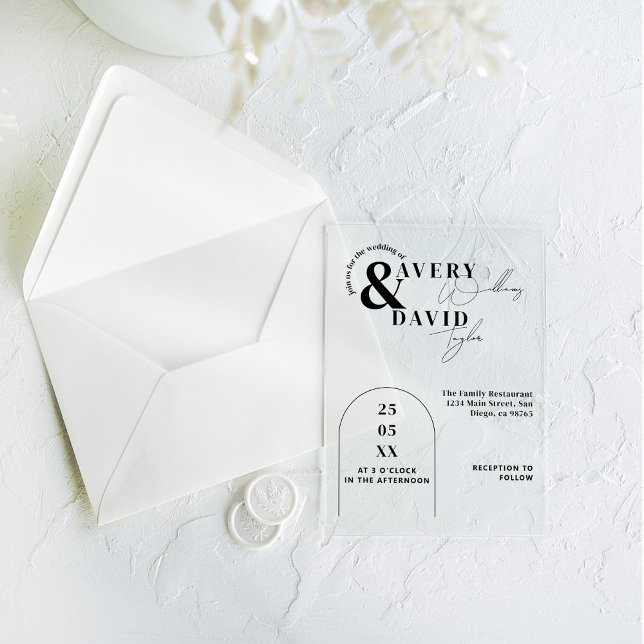 Minimal Modern Simple Wedding Acrylic Invitations (Creator Uploaded)