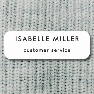 Minimal Modern Simple White Professional Magnetic Name Tag