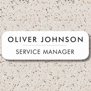 Minimal Modern Simple White Professional Safety Pi Name Tag