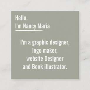 Minimal modern Slate Graphic design Square Business Card