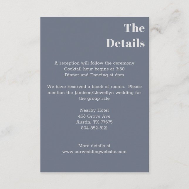 Minimal Modern Soft Grey Blue Lavender Typography Enclosure Card (Front)