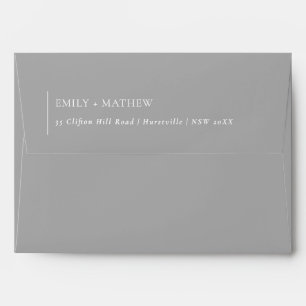 MINIMAL MODERN SOFT LIGHT GREY TYPOGRAPHY WEDDING ENVELOPE