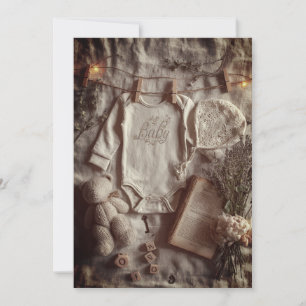 Minimal & Modern Sprinkle   Soft Neutral  Invitation