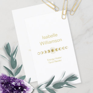 Minimal Modern Stars Amethyst Mystical Moon Phase Business Card