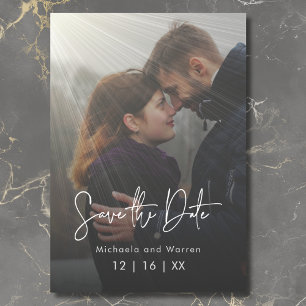 Minimal Modern Sunrays Photo Save the Date