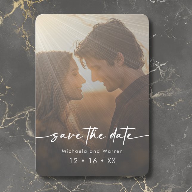 Minimal Modern Sunrays Photo Save the Date (Creator Uploaded)