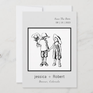 Minimal Modern Sweet Design Wedding Save The Date