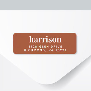 Minimal Modern Terracotta Return Address