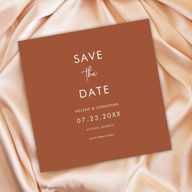 Minimal Modern Terracotta Wedding Save The Date (Minimal Modern Terracotta Wedding Save The Date)