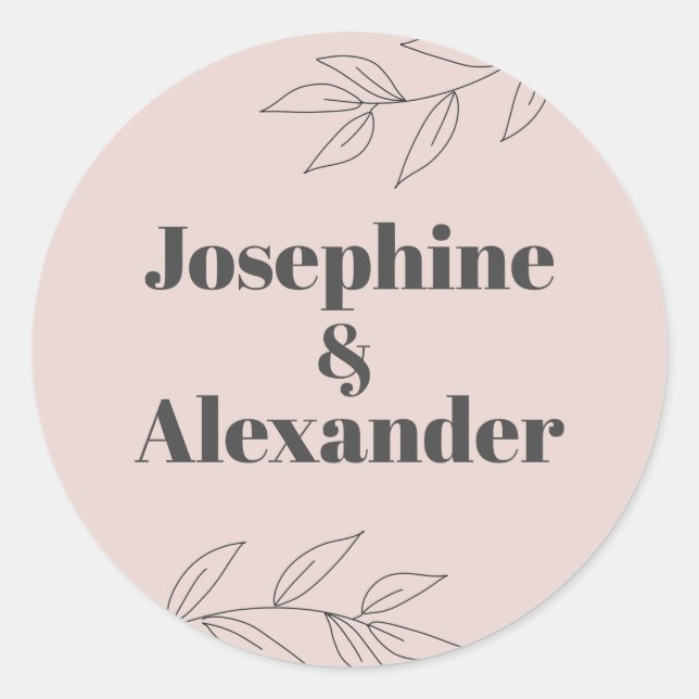 Minimal Modern Theme Classic Round Sticker (Front)