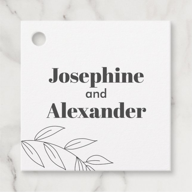 Minimal Modern Theme Favour Tags (Front)