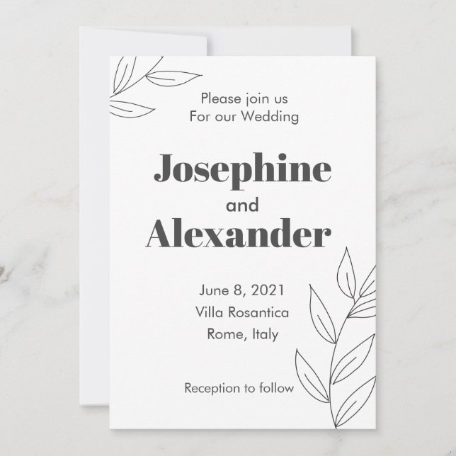Minimal Modern Theme Invitation (Front)