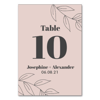 Minimal Modern Theme Table Number