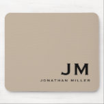 Minimal Modern Trendy Monogram Mouse Mat<br><div class="desc">A minimalist monogram design with large typography initials in a classic block typography with your name below. This professional mousepad is perfect for home,  office or personalised gift.</div>