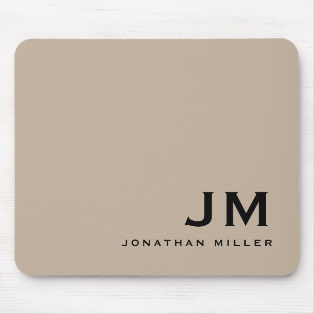 Minimal Modern Trendy Monogram Mouse Mat (Front)