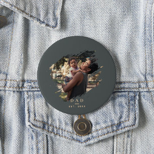 Minimal Modern Trendy Photopop Green Father's Day 7.5 Cm Round Badge
