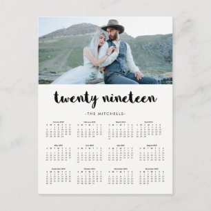 Minimal Modern Typography 2019 Photo Calendar Postcard