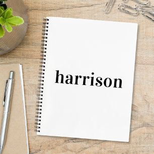 Minimal Modern Typography Monogram Name Notebook