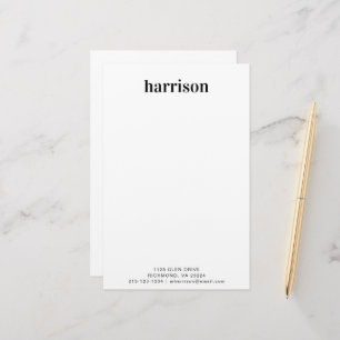 Minimal Modern Typography Monogram Personalised Stationery