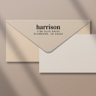 Minimal Modern Typography Name Return Address Rubber Stamp