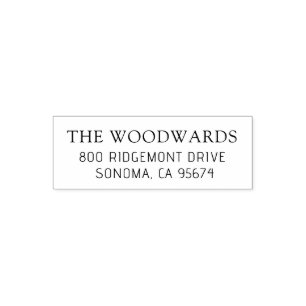 Minimal Modern Typography Name Return Address Self-inking Stamp