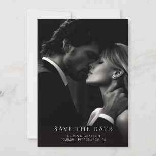 Minimal Modern Typography Photo Save the Date 
