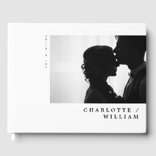 Minimal Modern Typography Photo Wedding Guest Book