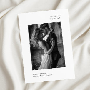 Minimal Modern Typography Photo Wedding  Save The Date