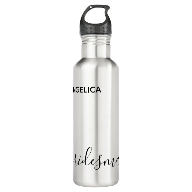 Minimal Modern Typography Wedding Bridesmaid Gift 710 Ml Water Bottle (Front)
