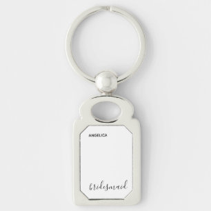 Minimal Modern Typography Wedding Bridesmaid Gift Key Ring