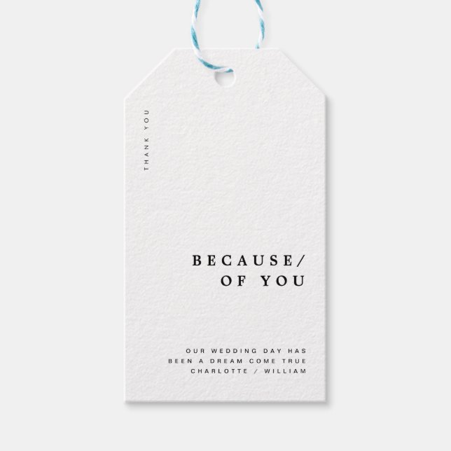 Minimal Modern Typography Wedding Favour Gift Tags (Front)