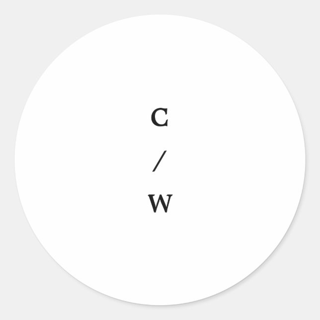 Minimal Modern Typography Wedding Monogram Classic Round Sticker (Front)
