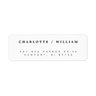Minimal Modern Typography Wedding Return Address