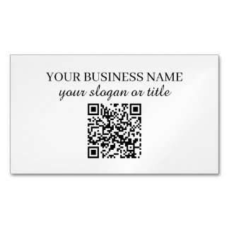 Minimal modern website black and white QR code Magnetic Business Card