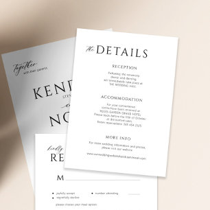 Minimal modern wedding details enclosure card