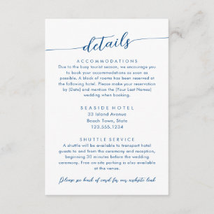 Minimal Modern Wedding Details Hotel Info Enclosure Card