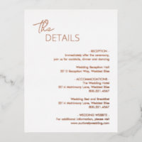 Minimal Modern Wedding Foil Enclosure Card