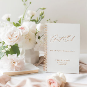 Minimal Modern Wedding Guest Book Spiral Notebook