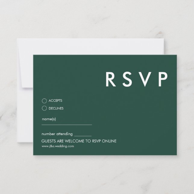 Minimal ﻿Modern Wedding RSVP Card (Front)