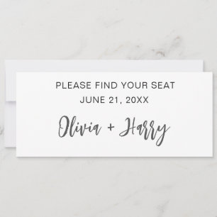 Minimal Modern Wedding Table Seating Header Card