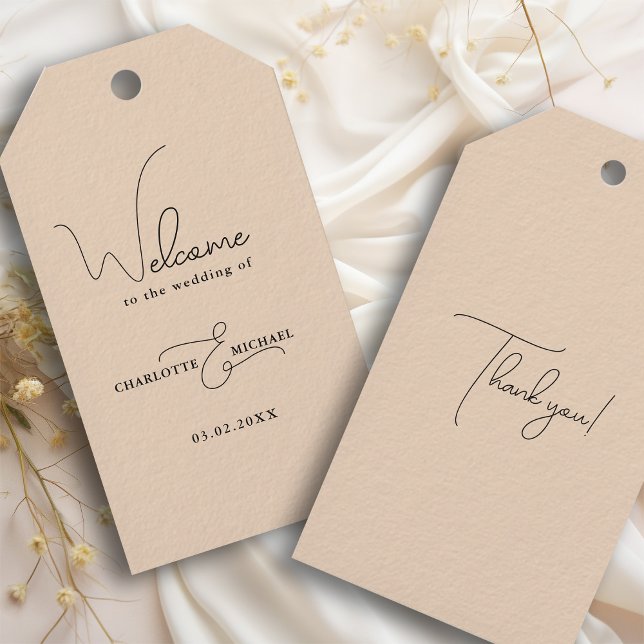minimal modern wedding welcome    gift tags (Creator Uploaded)