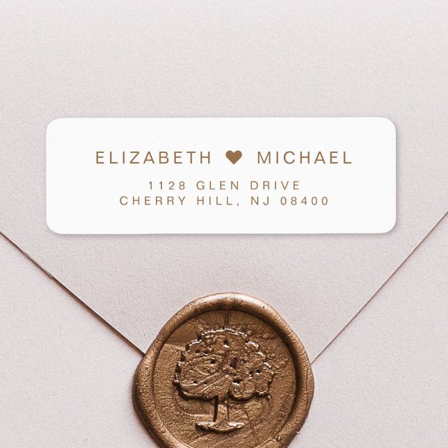 Minimal Modern White Gold Wedding Return Address (Creator Uploaded)