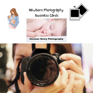 Minimal Modern White Photography Baby Business Card