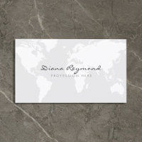 Minimal modern, world map on very pale grey