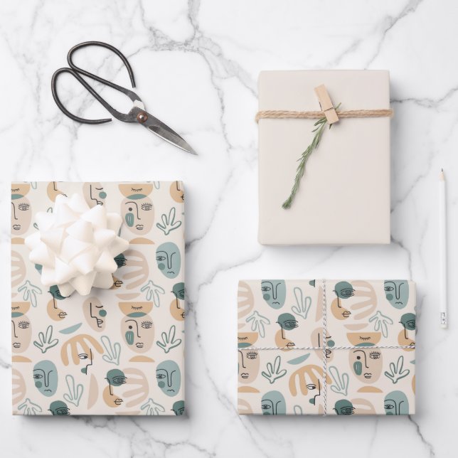 Minimal Modern Wrapping Paper Sheets (Front)
