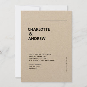 Minimal, moderne Einladung Invitation