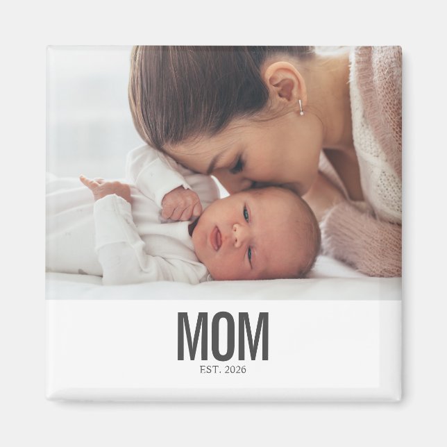 Minimal Mom Established Photo Magnet (Front)