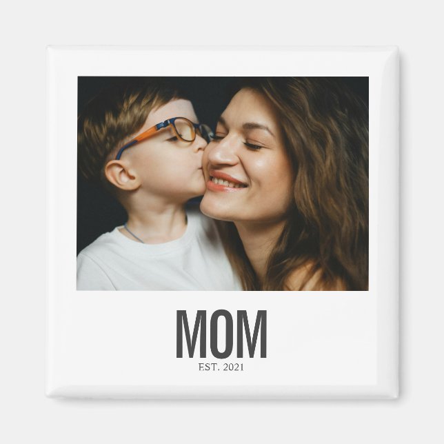 Minimal Mom Established Vintage Instant Photo Magnet (Front)