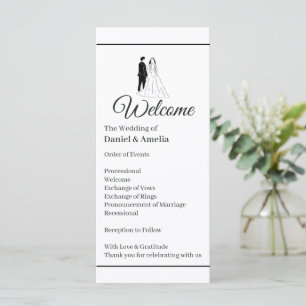 Minimal Monochrome Wedding Program