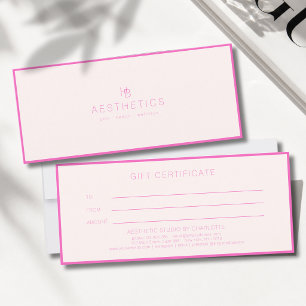 Minimal Monogram Beige-Pink Gift Certificate